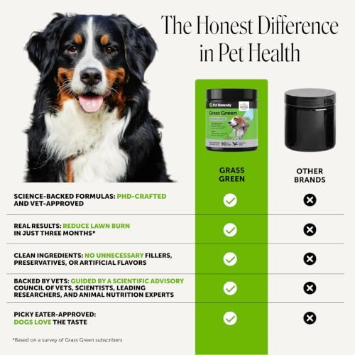 Grass Green Advanced Formula Dog Urine Neutralizer for Lawn Burns - Lawn Saver Supplement for Yellow Spots & Brown Grass, Urinary Health, DL-Methionine, Probiotics & Enzymes (Duck, 90 Ct)