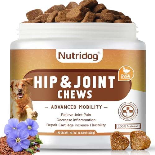 Dog Hip & Joint Chews 120 Count – Glucosamine, Chondroitin, MSM