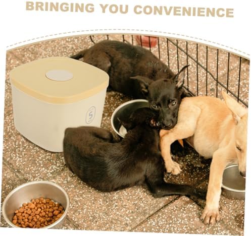 Small Yellow Airtight Dog Food Container Vacuum Sealed Pet Food Storage Bucket Moisture Proof, Small, Yellow