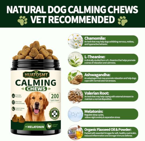 Dog Calming Chewable Tablets 200 Tablets Melatonin, Chicken
