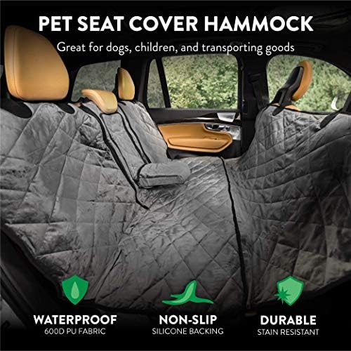 Plush Paws Velvet Convertible Rear Seat Cover - Regular London Grey