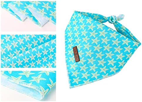 lionet paws Summer Dog Bandana Starfish for Small Medium Large Dogs, Small (Pack of 1), Small