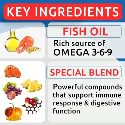 Allergy Relief + Omega 3 for Dogs - Oil Treats for Dog Shedding, Skin Allergy, Itch Relief, Dry Skin & Hot Spots Treatment, Joint Health - Skin and Coat Supplement - EPA & DHA Fatty Acids