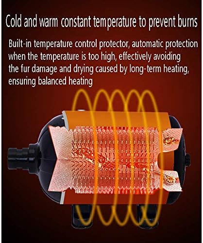 1200W Dog Dryer, 4 Nozzles Stepless Speed Pet Grooming Dryer, Cat Hairdryer, Professional Heater Blaster Blower,Black, Blue, Pink, Yellow,Black