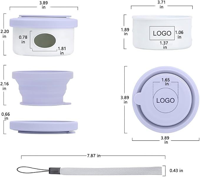 LINMENGSHU 3-in-1 Portable Dog Travel Bowl, Purple