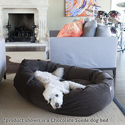 Majestic Pet Suede Calming Dog Bed, 32 Inch Medium, Washable, Chocolate