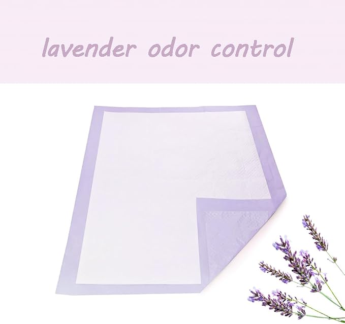 Disposable Pee Pad for Dogs Pets Small Puppy Chucks Pads with Odor Eliminating Thicken Puppy Pee Pads Super Absorbent Lavender Scented 22x22in 50count