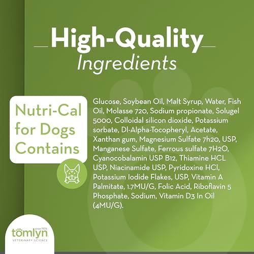 TOMLYN Nutri-Cal Malt-Flavored High-Calorie Nutritional Gel for Dogs, Helps Support a Healthy Appetite for Dogs Providing Calories, Vitamins, and Minerals in a Tasty Dog Supplement, 4.25oz-4 Pack