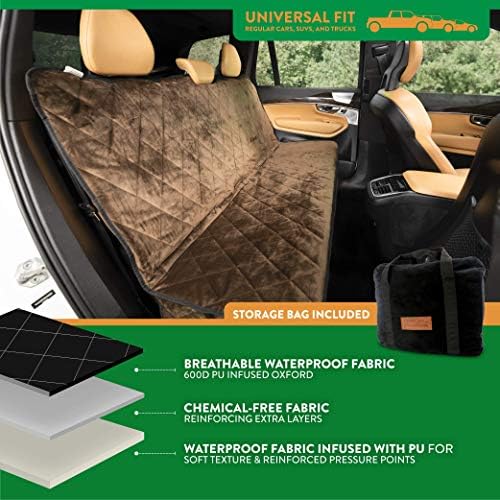 Plush Paws Velvet Rear Seat Protector - X-Large Chocolate, Hammock