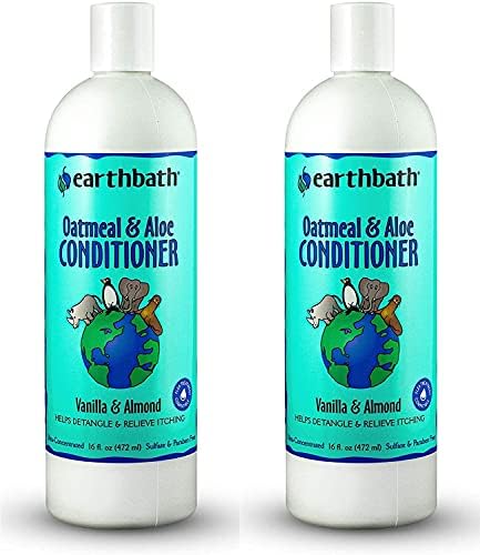 earthbath Oatmeal & Aloe Conditioner, Dry Skin, Made in USA, 16 Oz (2 Pack) | Dog Conditioner for Allergies & Itching, Helps Detangle & Relieve Itching, Cruelty Free Pet Wash