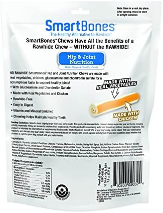 SmartBones Hip and Joint Care Sticks, Rawhide-Free Chews for Dogs, with Glucosamine and Chondroitin, 16 Count (Pack of 2)