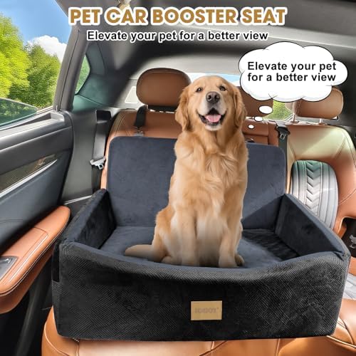 Dog Car Seat, Large/Medium Under 55 lbs, 2 Safety Belts, Memory Foam & Cushion