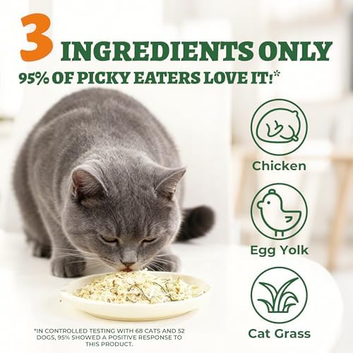 Wellix Freeze Dried Cat Grass Topper for Cats & Dogs, 7.05oz