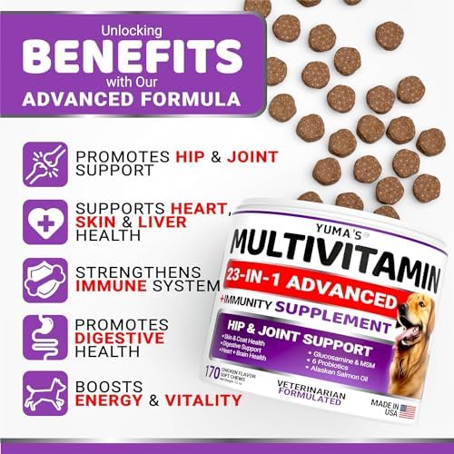(2 Pack) Dog Multivitamin Chewable - 340 Ct - Dog Vitamins and Supplements | Senior & Puppy Multivitamin for Dogs - Hip & Joint Support - Immune Health, Skin, Heart, Digestion, Probiotics