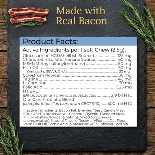 Multivitamins, Balanced Nutrition for Your Pomeranian, 90 Count, Made in the USA with Real Bacon