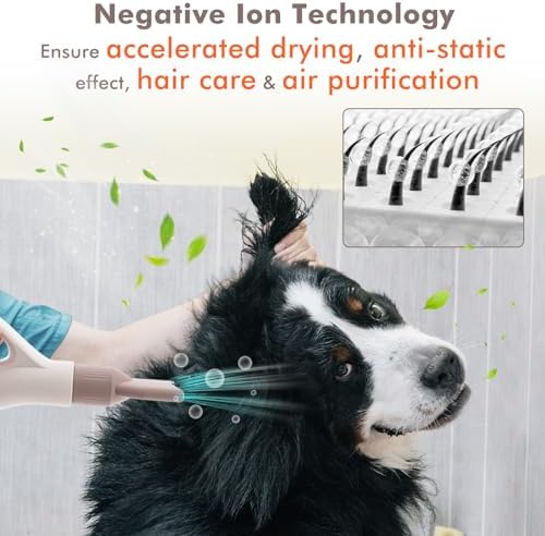 Giantex Dog Dryer, Dog Hair Dryer with Adjustable Air Speed and Temperature Control, 4 Nozzles, Negative Ion Function, Overheat Protection, High Velocity Dog Blow Dryer for Pet Grooming Salon