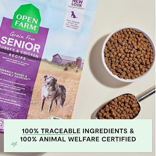 Open Farm, Senior Dog Support Bundle, Includes Grain-Free Dog Food for Seniors with Turkey & Chicken, and Hip & Joint Supplement Chews