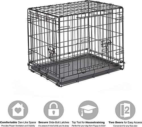 New World by Midwest 24-Inch Double Door Crate, for Small Breeds, 12-20 lbs