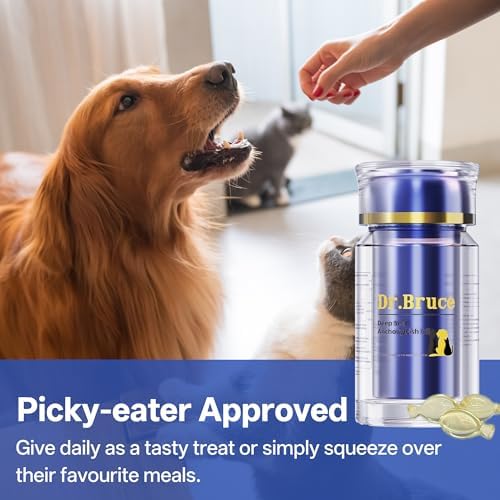 Dr.Bruce Omega-3 Deep Sea Anchovy Fish Oil,Anchovies Sourced from Peruvian Deep Sea, Premium Pure Ingredients,for Dogs and Cats- Skin and Coat Support, Omega 3 Supplement for Pets，Fish Oil Supplement