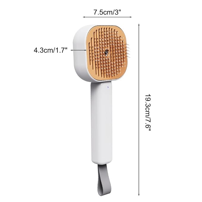 Cat Steamy Brush,3 in1 Self Cleaning Steam Cat Brush with 30ml Water Tank USB Rechargeable for Cats Dogs Rabbits Massage Clean Grooming