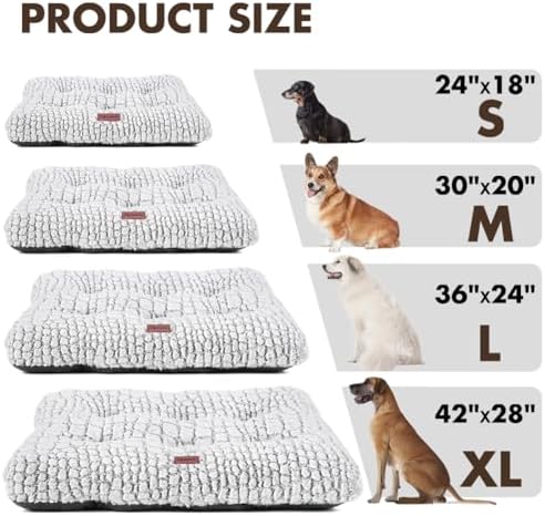 Dog Bed Crate Pad for Medium Dogs 30"x20" White