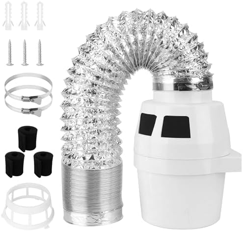 𝗨𝗽𝗴𝗿𝗮𝗱𝗲𝗱 Oterbear 3 in 1 Indoor Dryer Vent Kit with Dryer Vent Hose - Dryer Lint Catcher Water Filter Bucket - Dryer Lint Trap for Electric Dryer, Filter Sponge with Holder, Filter Bucket