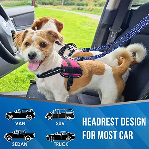 Lukovee Double Dog Car Seat Belt - No Tangle Headrest Restraint