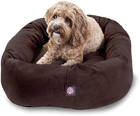 Majestic Pet Suede Calming Dog Bed, 32 Inch Medium, Washable, Chocolate