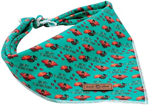 Lionet Paws Thanksgiving Dog Bandana Washable Cotton Handkerchief Scarf Triangle Bandana for Small Medium, Small (Pack of 1), Small