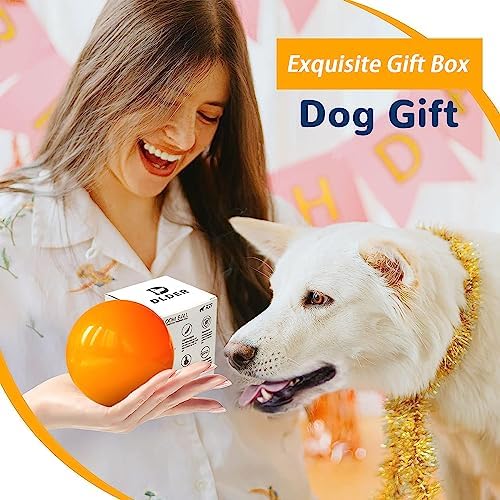 Indestructible Dog Toys, Solid Rubber Balls, Medium & Large Dogs