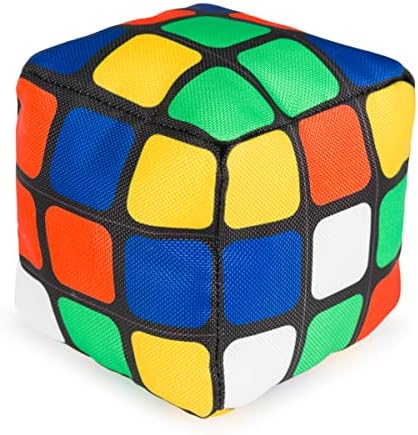 Petface Retro Puzzle Cube Plush Dog Toy with Built-in Squeaker (Pack of 1) | Durable & Lightweight, Engaging Retro Design, Pet Friendly Materials, Fun for Play & Cuddle Sessions
