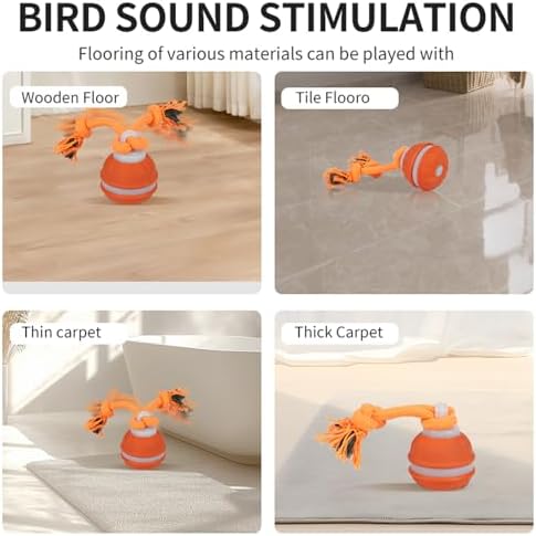 Interactive Dog Toys Dog Ball,Automatic Rolling and Bouncing Moving Dog Toy | 2PCS Squeaky Rolling Balls with Flashing Light,USB Rechargeable Chew Toys for Puppy Small Dogs Cat,Pet Ball to Keep Them Busy