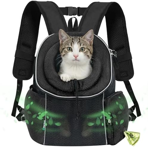 PetAmi Dog Carrier Backpack, Hands-Free Front Carrier, 14 lbs, Black