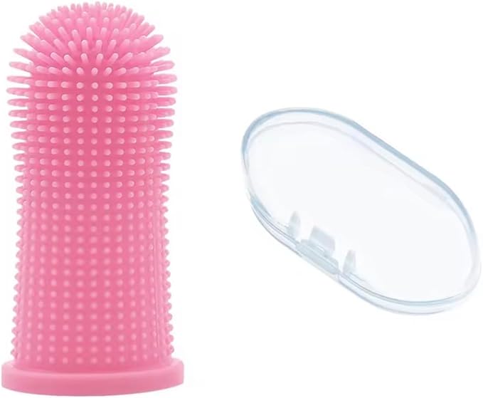 Pet Finger Toothbrush - Soft Silicone Finger Brush for Dogs & Cats, Gentle Dental Cleaning, Easy Teeth Care Tool, Plaque & Tartar Control