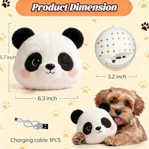 Interactive Dog Toy, 3 Modes Bouncing Talking Squeaky Dog Toy(Panda) | Cozisvoker Electric moving dog toy with Automatic Bouncing, Singing and Recording Functions for Small Medium Large Dogs