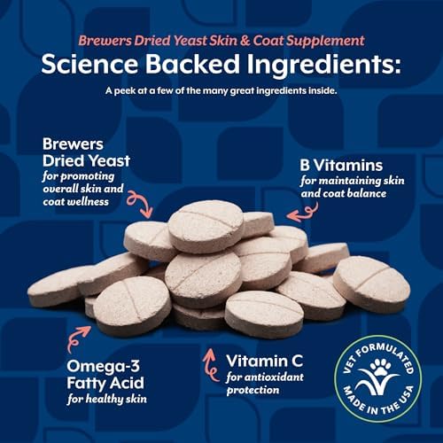 NaturVet Brewer’s Dried Yeast Formula Plus Omegas for Dogs & Cats - 1000 Ct