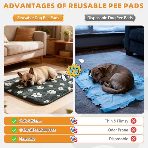 KOOLTAIL Washable & Waterproof Dog Whelping Pad for Large Dogs, 72x72in Super Absorbent & Soft Warm Plush Puppy Pads Potty Training, Quick Dry Reusable Pet Mats for Whelping Box Supplies,Playpen,Crate
