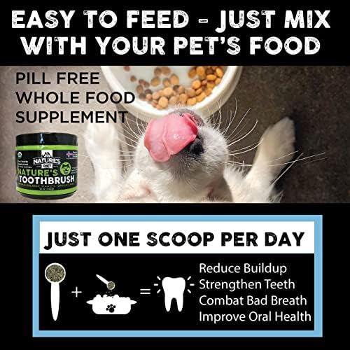 Nature's Diet Nature's Toothbrush Icelandic Seaweed Whole Flakes Oral Health Breath and Build-up Control Daily Meal Topper for Dogs & Cats