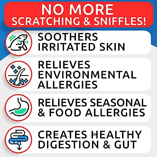 Allergy Relief Dog Treats + Dog Probiotics Chews Bundle - Omega 3 + Pumpkin + Enzymes for Itchy Skin Relief + Digestive Enzymes + Prebiotics for Gas, Diarrhea, Constipation, Upset Stomach Relief