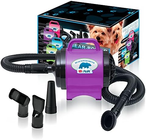 B-Air BPD-1 Bear Power 2 HP High Velocity Pet Groomer Dryer, Purple Ribbon