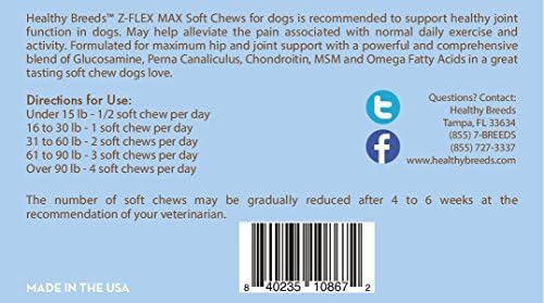 Healthy Breeds Giant Schnauzer Z-Flex Max Hip & Joint Soft Chews 100 Count, One Size