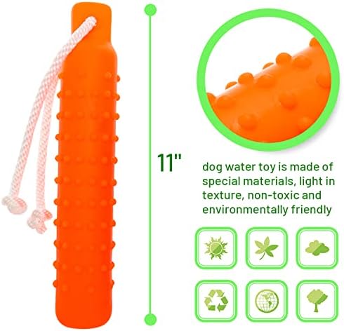 Floating Dog Water Toys, 2 Pack Interactive Pool Fetch Bumper | Outdoor Retrieving & Chasing Dummy Pet Toy with Rope for Small to Large Dogs
