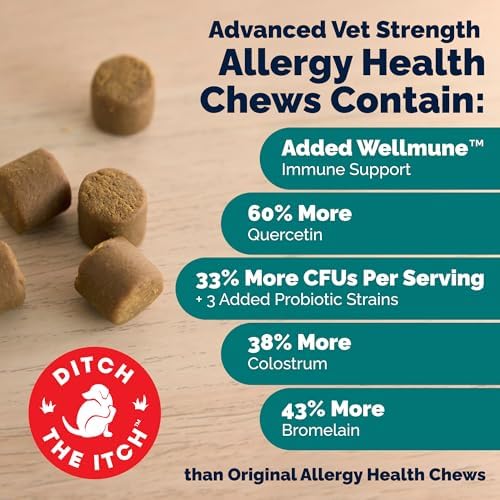 Vetnique Dermabliss Advanced Strength Dog Allergy Chews, Anti-Itch 120ct