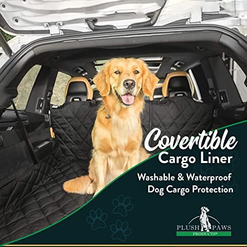 Plush Paws Convertible Cargo Liner - Regular Black, Diamond Stitching