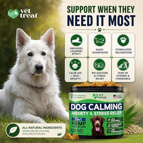 Hemp Calming Chews for Dogs, Melatonin, 120 Chews