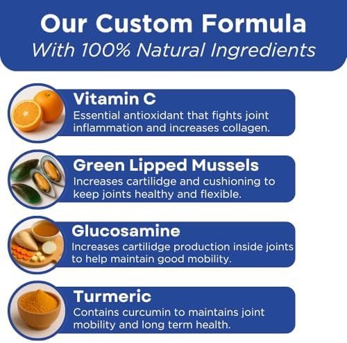 Collagen & Bone Broth for Dogs – Hip + Joint Support, Gut Health for Hair, Skin & Nails – with Glucosamine, MSM, Chondroitin, Turmeric – Natural Treats Made with Real Chicken & Beef
