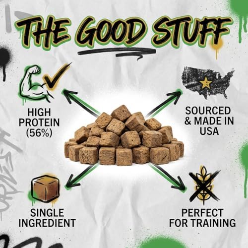Freeze Dried Bison Liver Dog Treats, USA Made, 3oz