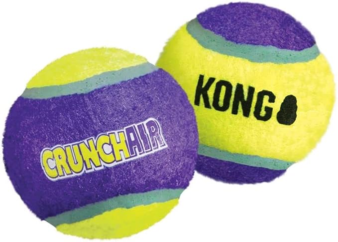 KONG - CrunchAir Balls - Dog Fetch Toy, Crunch Tennis Balls, Gentle on Teeth - for Small Dogs (3 Pack)