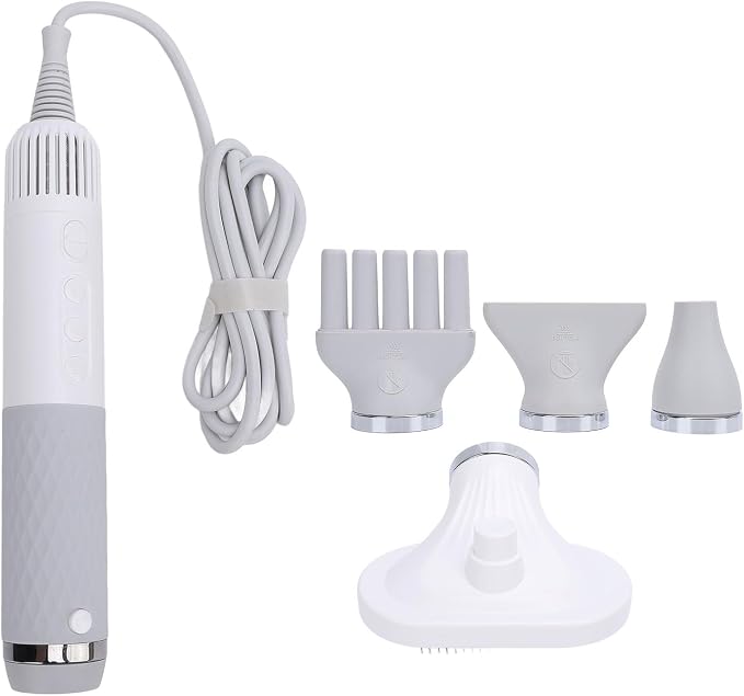 Pet Grooming Dryer, Dog Blow Dryer, Pet Hair Dryer, 5 in 1 Pet Hair Dryer Kit, 3 Airflow Temperature Modes, Negative, Safe Efficient Grooming for Dogs Cats