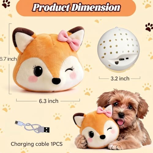Interactive Dog Toys, for Small Medium Large Dogs to Keep Them Busy(Fox) | Cozisvoker Dog Ball Plush Chew Pet Toys,Rechargeable Automatic Electronic Dog Toy with Bouncing Ball Music & Recording